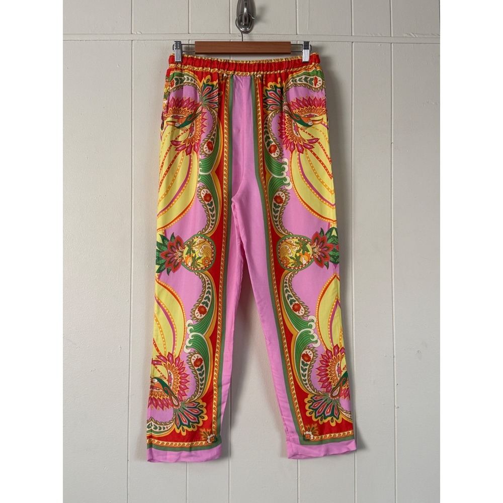 Farm Rio Womens Tropical Beach Toucans Pull On Pants Size S Maximalist Festival - Picture 3 of 14